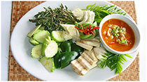 Coconut milk prahok (fish paste) with fresh Vegetable - ប្រហុកខ្ទិះ