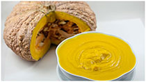 Pumpkin soup & cheese baguette - ស៊ុបល្ពៅឈីនំបុ័ង